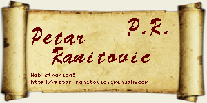 Petar Ranitović vizit kartica
